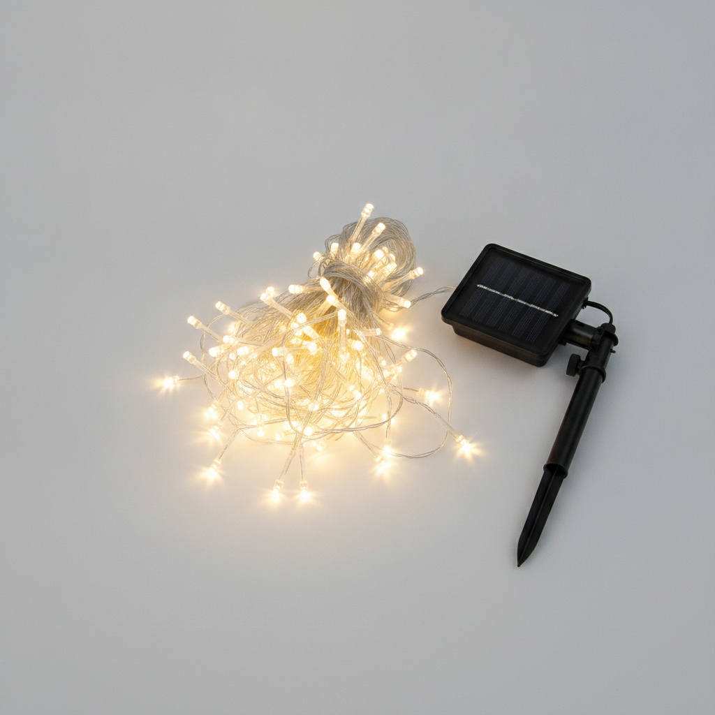 Cascada Luces Led Solar 56 Luces 3m Blanco Frío Árbol Rama-6
