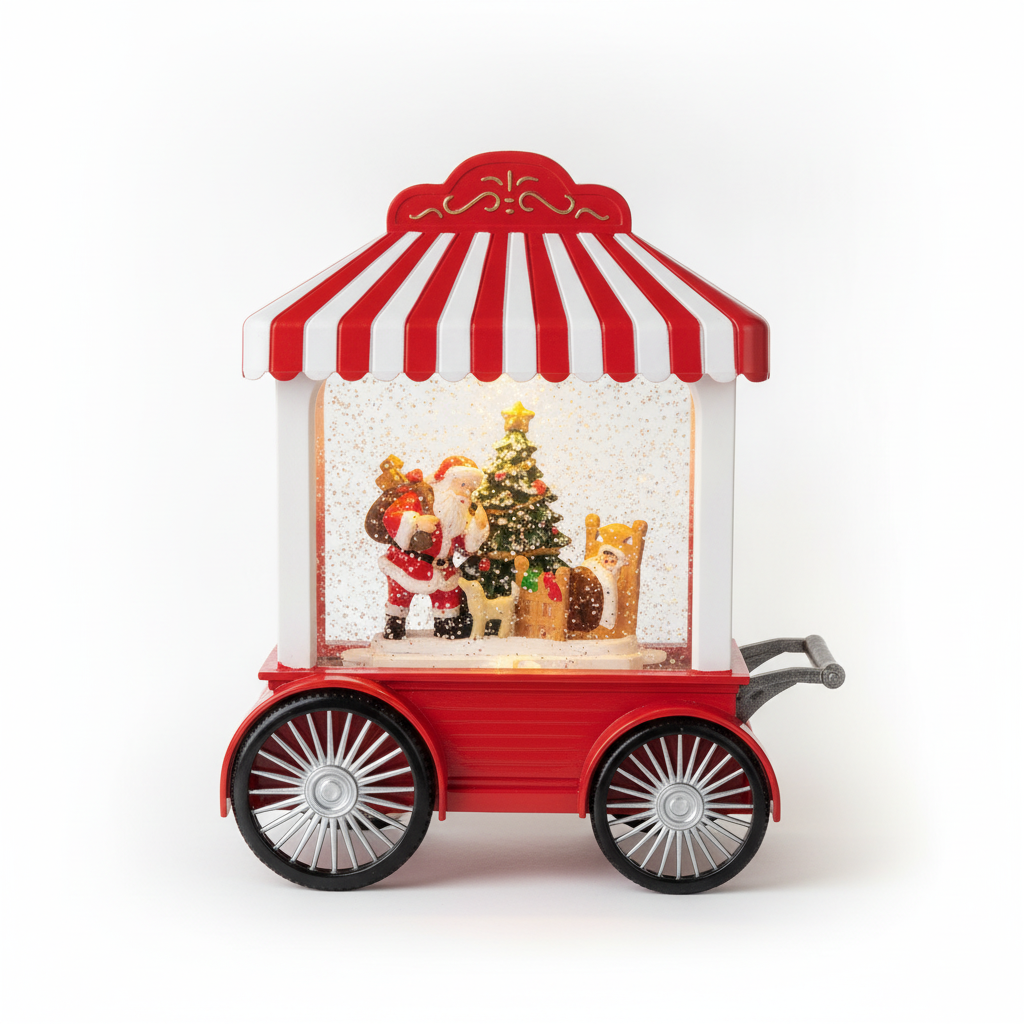 Adorno Navideño Carrito Viejito Pascuero Luz Musical Usb-5