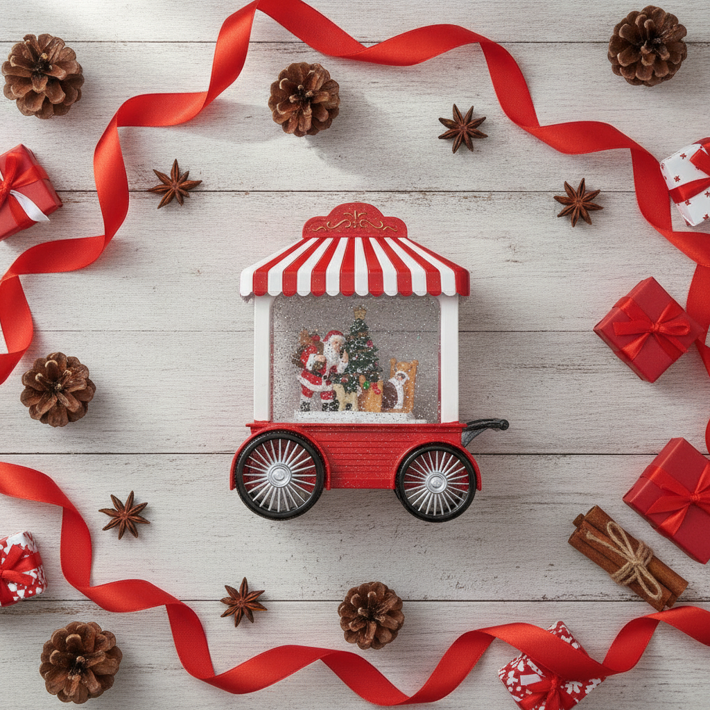 Adorno Navideño Carrito Viejito Pascuero Luz Musical Usb-6