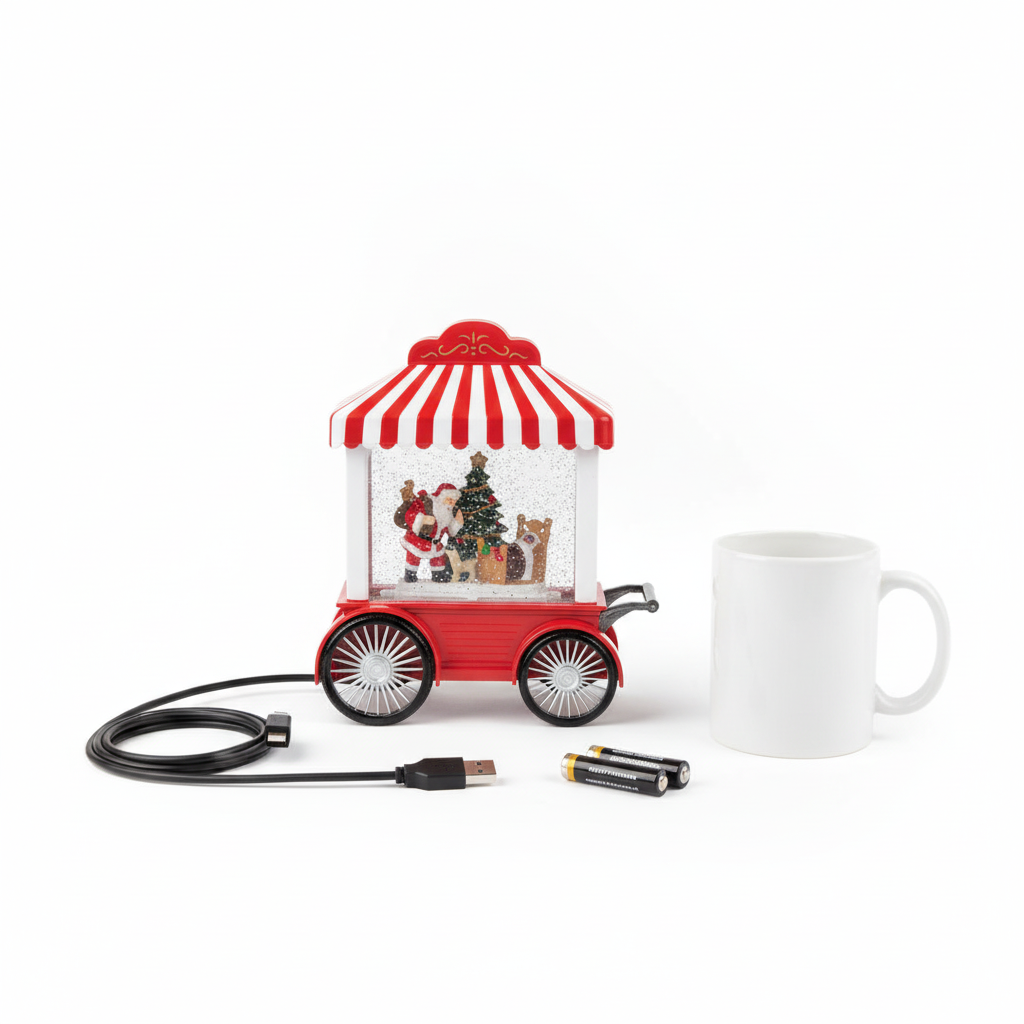 Adorno Navideño Carrito Viejito Pascuero Luz Musical Usb-9