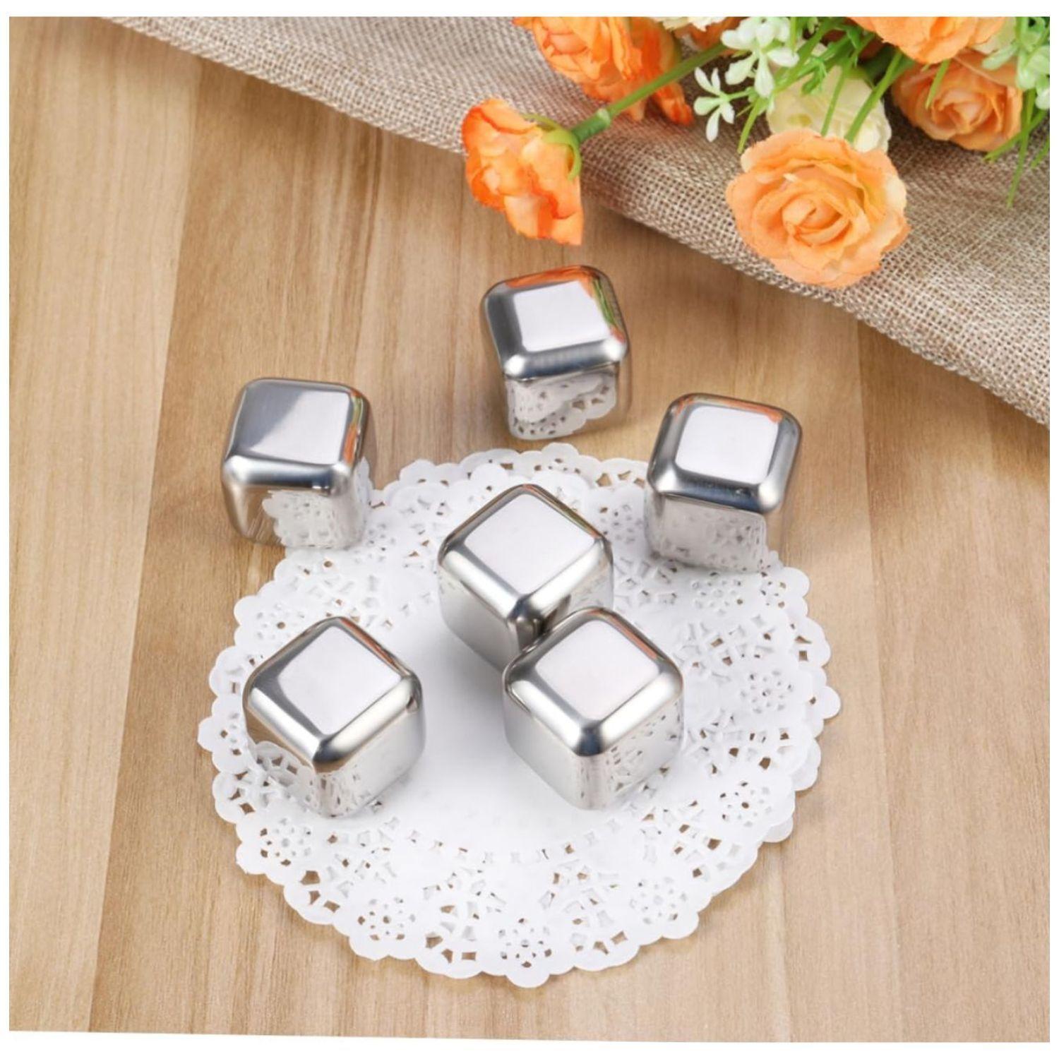 Pack 8 Cubos Enfriadores Bebidas Reutilizables Acero Cocina-2