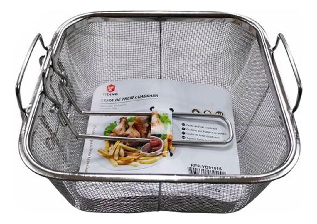 Cesta Cuadrada 23 cm Para freir Alimentos Acero Inoxidable-1