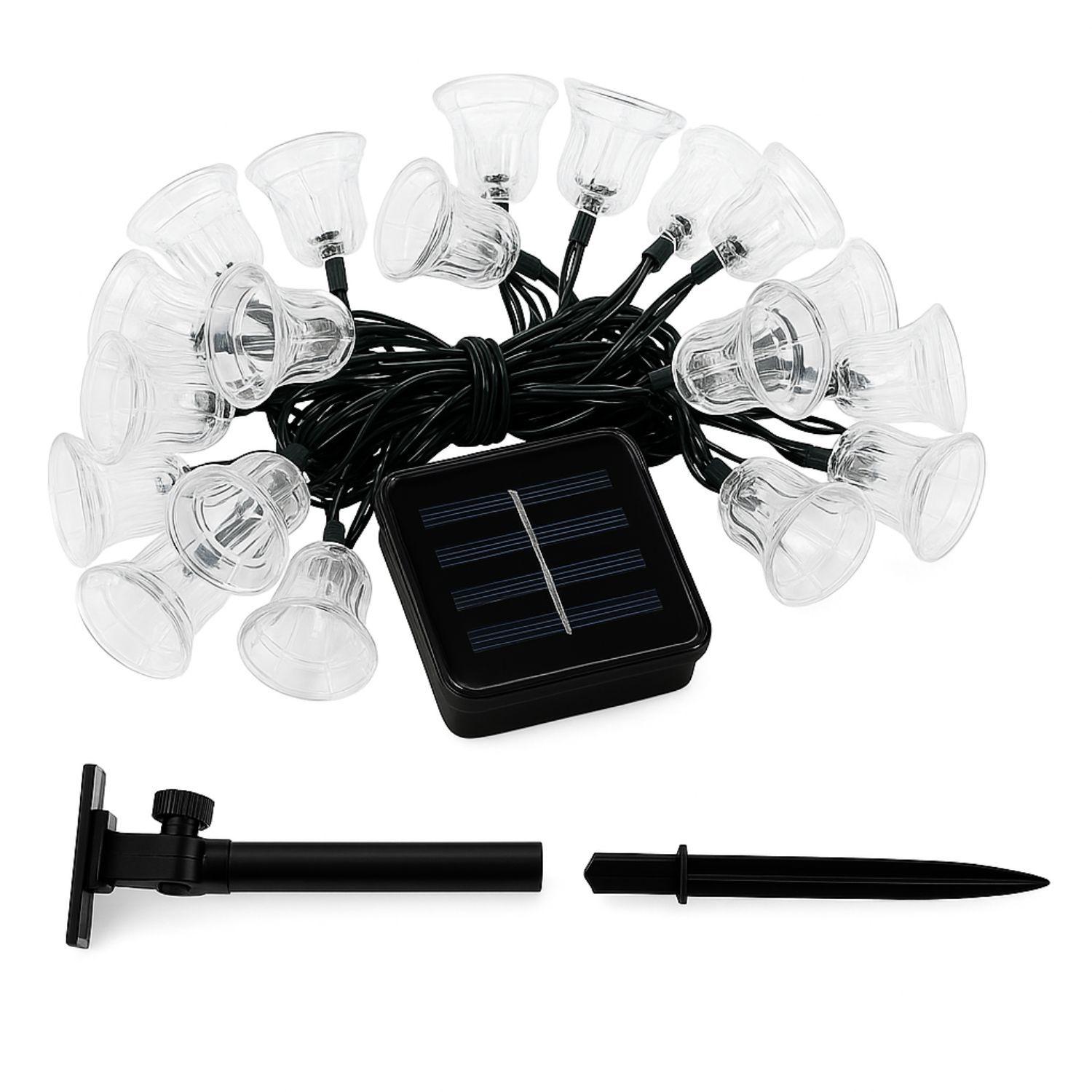 Set 3 Luces Navidad Led Campana Solar 4M RGB Decoracion-2