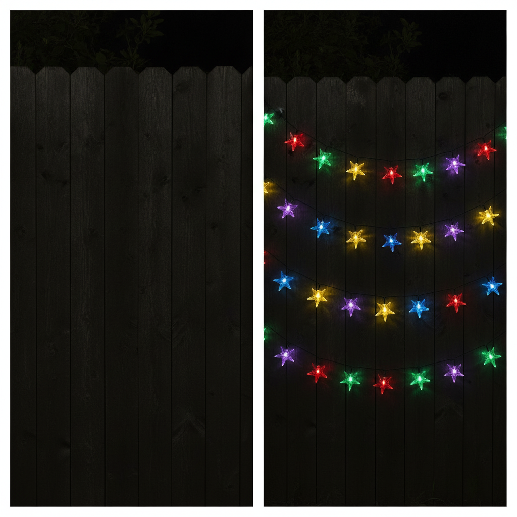 Guirnalda Solar 20 Luces Estrellas Led 6m Multicolor Deco-6