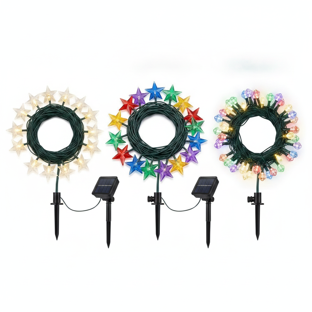 Guirnalda Solar 20 Luces Estrellas Led 6m Multicolor Deco-8