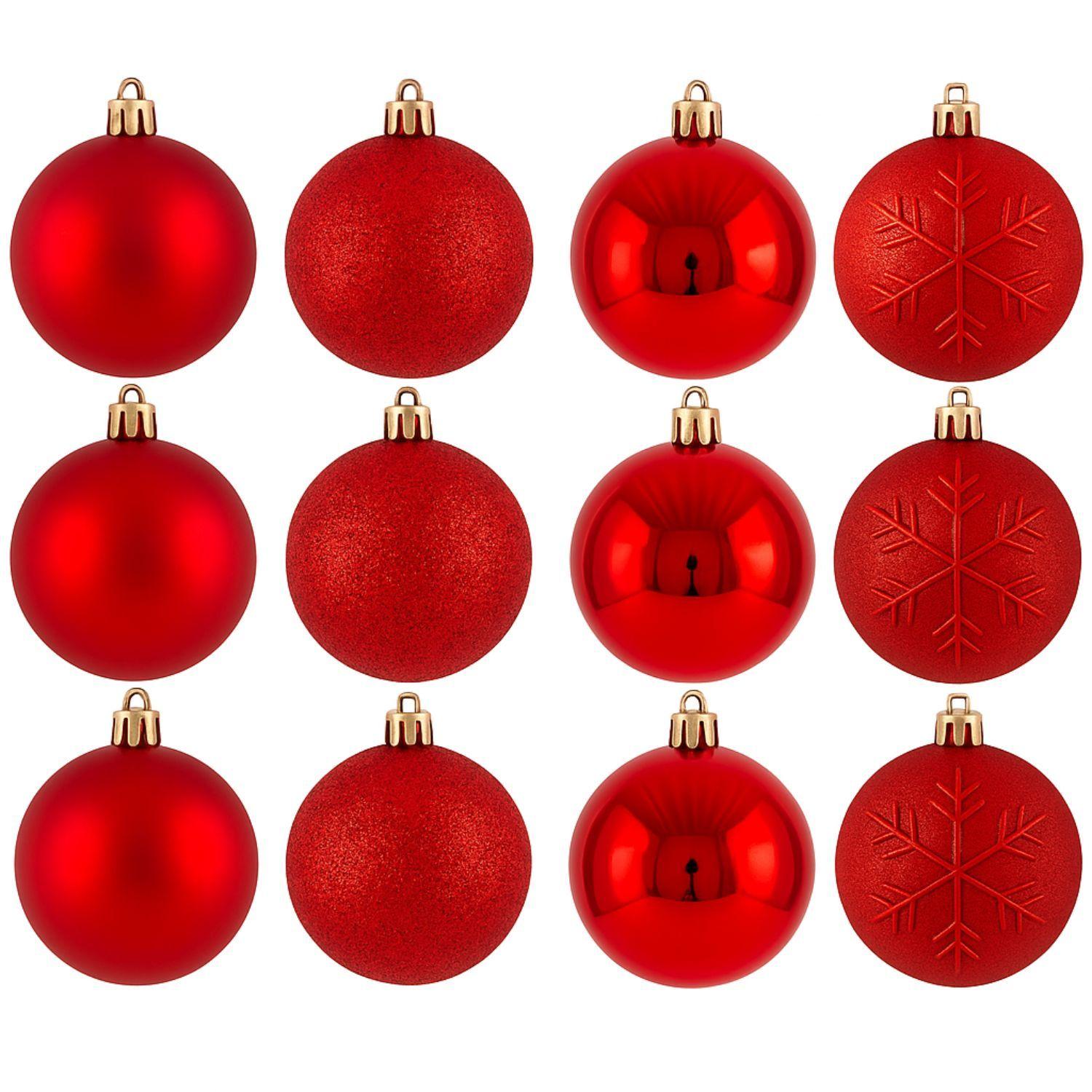 16 Esferas Bambalinas Adorno Navideño Rojo 6cm Decoracion-0