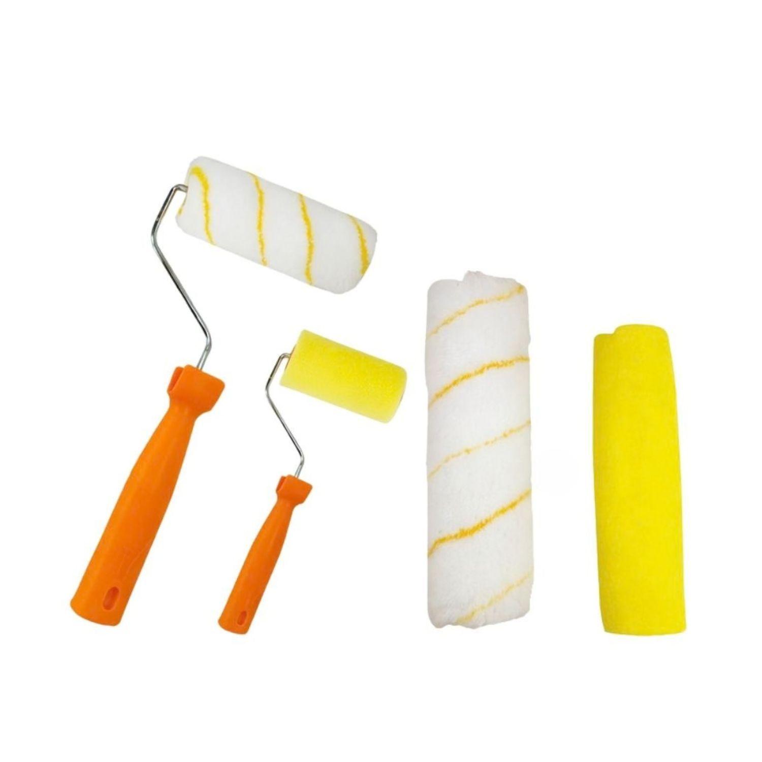 Set Para Pintura Rodillos Mango Plastico Herramientas-0