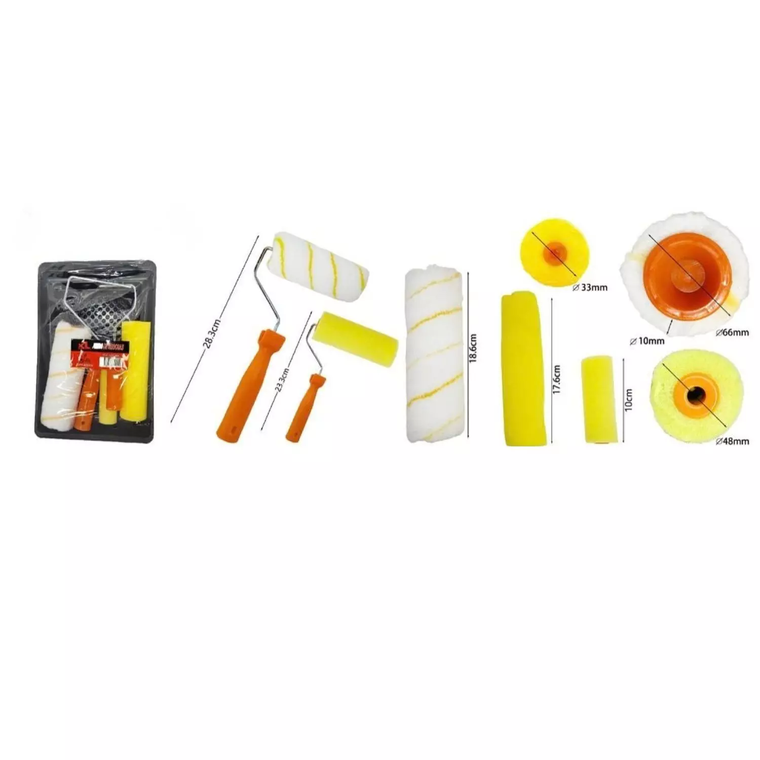 Set Para Pintura Rodillos Mango Plastico Herramientas-1