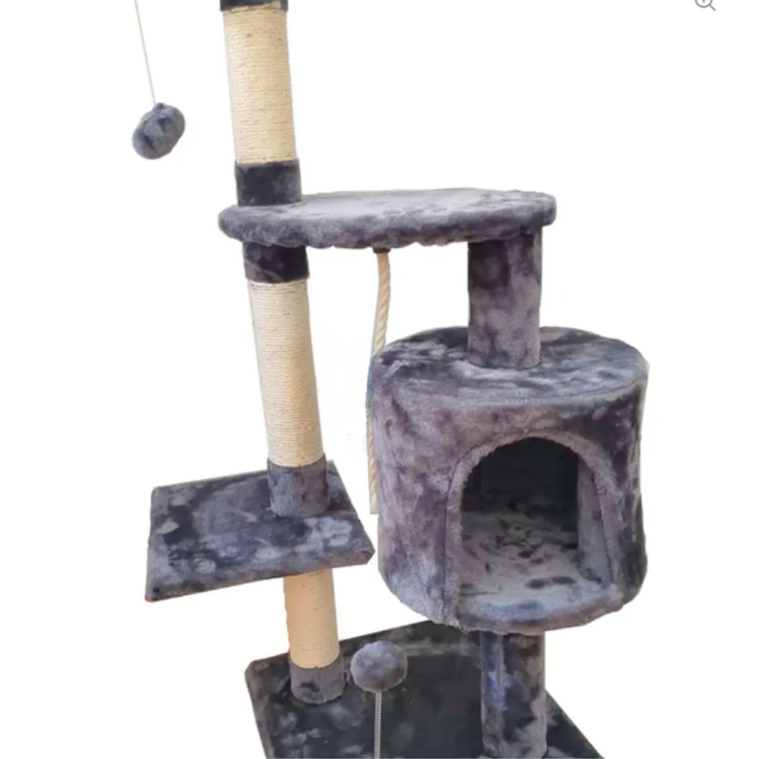 Rascador Repisa Para Gatos Torre De 4 Pisos Gatos 118cm Azul-2