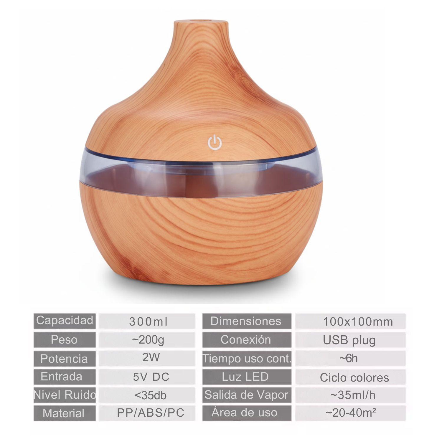 Pack 2 Humidificadores Aromatizador 12 Escencias Forma Grano Madera Claro-2