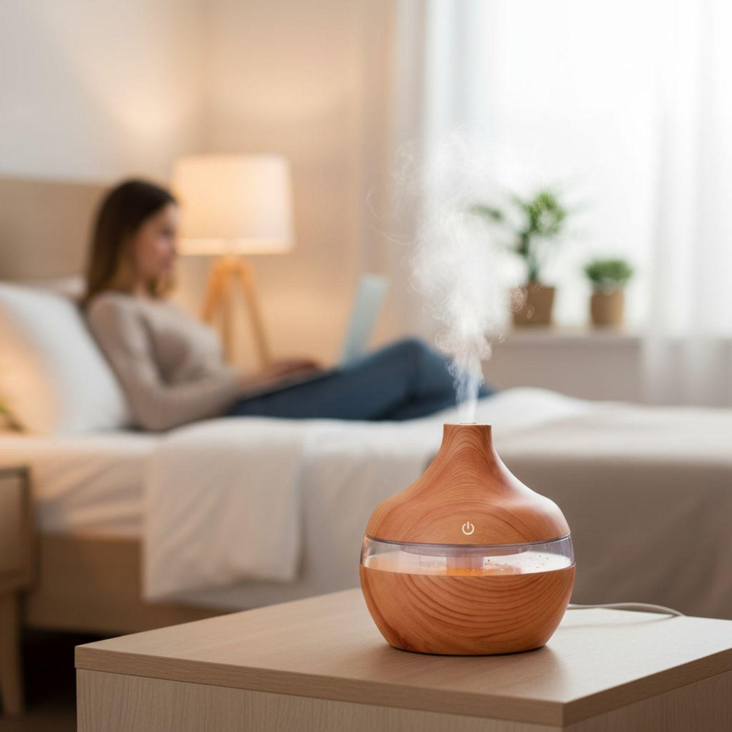 Pack 2 Humidificadores Aromatizador 12 Escencias Forma Grano Madera Claro-3