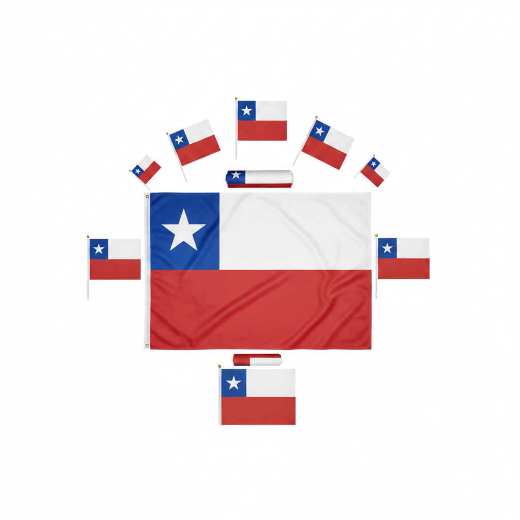 Bandera Chilena 140x210 Grande Trevira Tela Fiestas Patrias-3