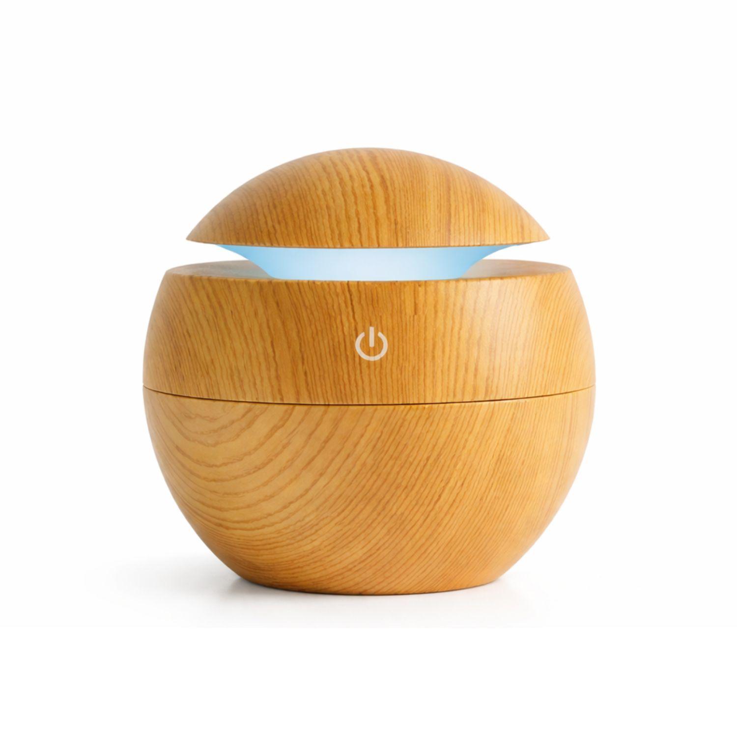 Humidificador Difusor de Escencias Aspecto Madera Claro Relajación-0
