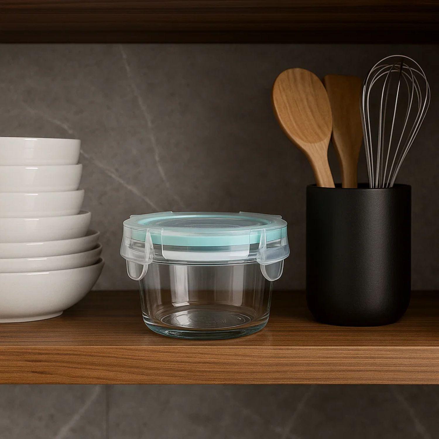 Set 6 Contenedores Hermeticos Allegra Vidrio 165mL Redondo-2