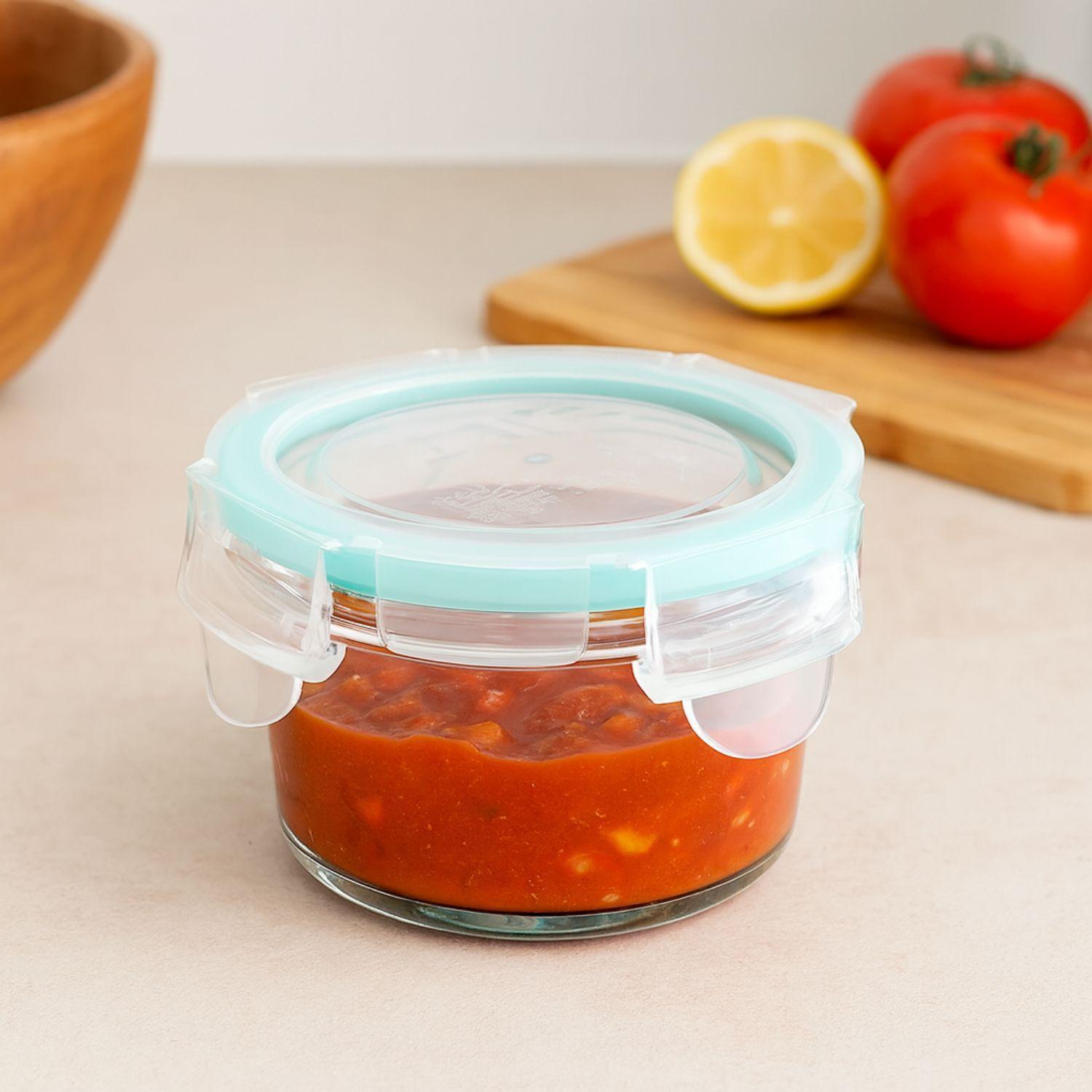 Set 6 Contenedores Hermeticos Allegra Vidrio 165mL Redondo-3