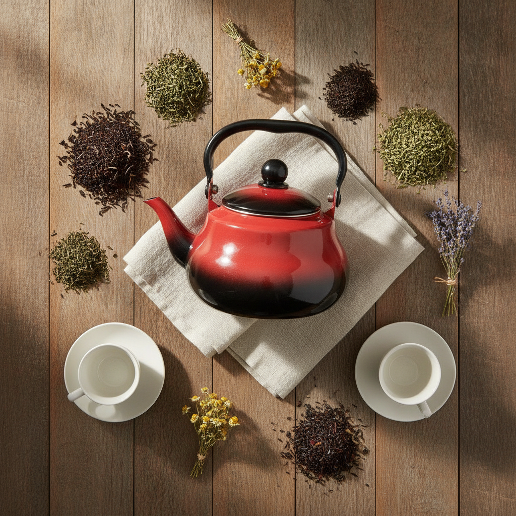 Tetera Esmaltada 1500mL Infusor Cuello Cisne Hervidor Te-7