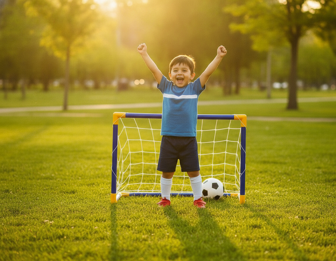 Mini Porteria Arco Futbol Pvc Con Malla Inflador Balón-1