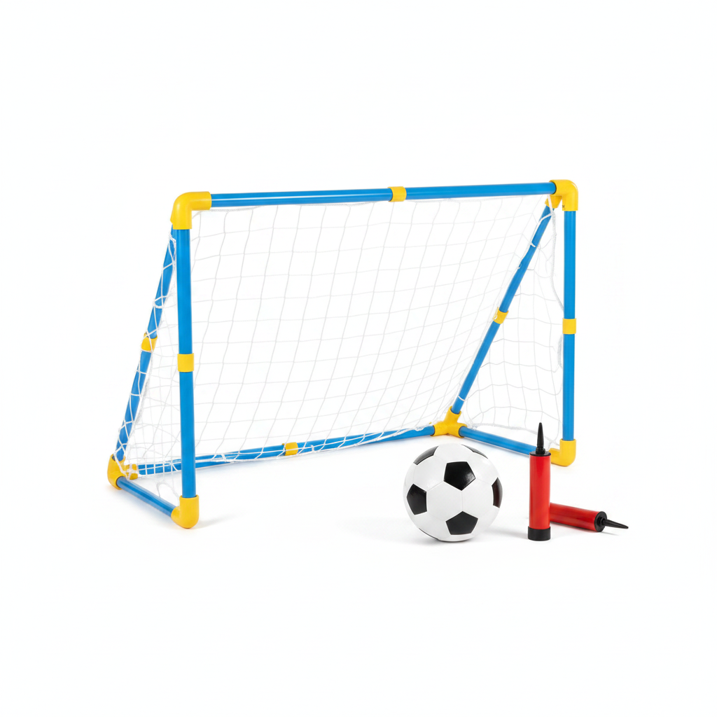 Mini Porteria Arco Futbol Pvc Con Malla Inflador Balón-4