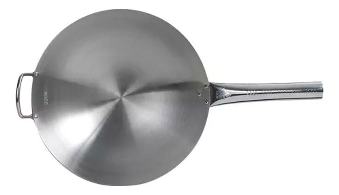 Disco Wok De Acero Inoxidable 40 Cm Con Mango Cocina-1