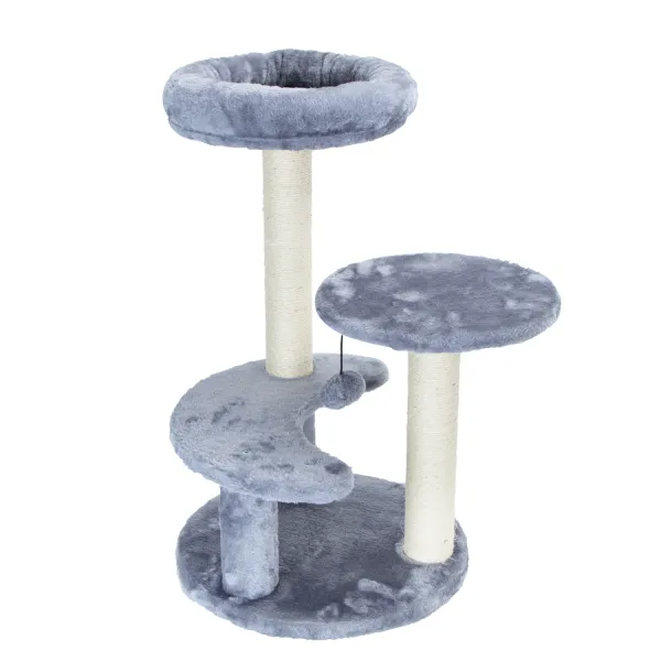 Rascador Juguete 3 Niveles Diseño Media Luna Bola Gato-2