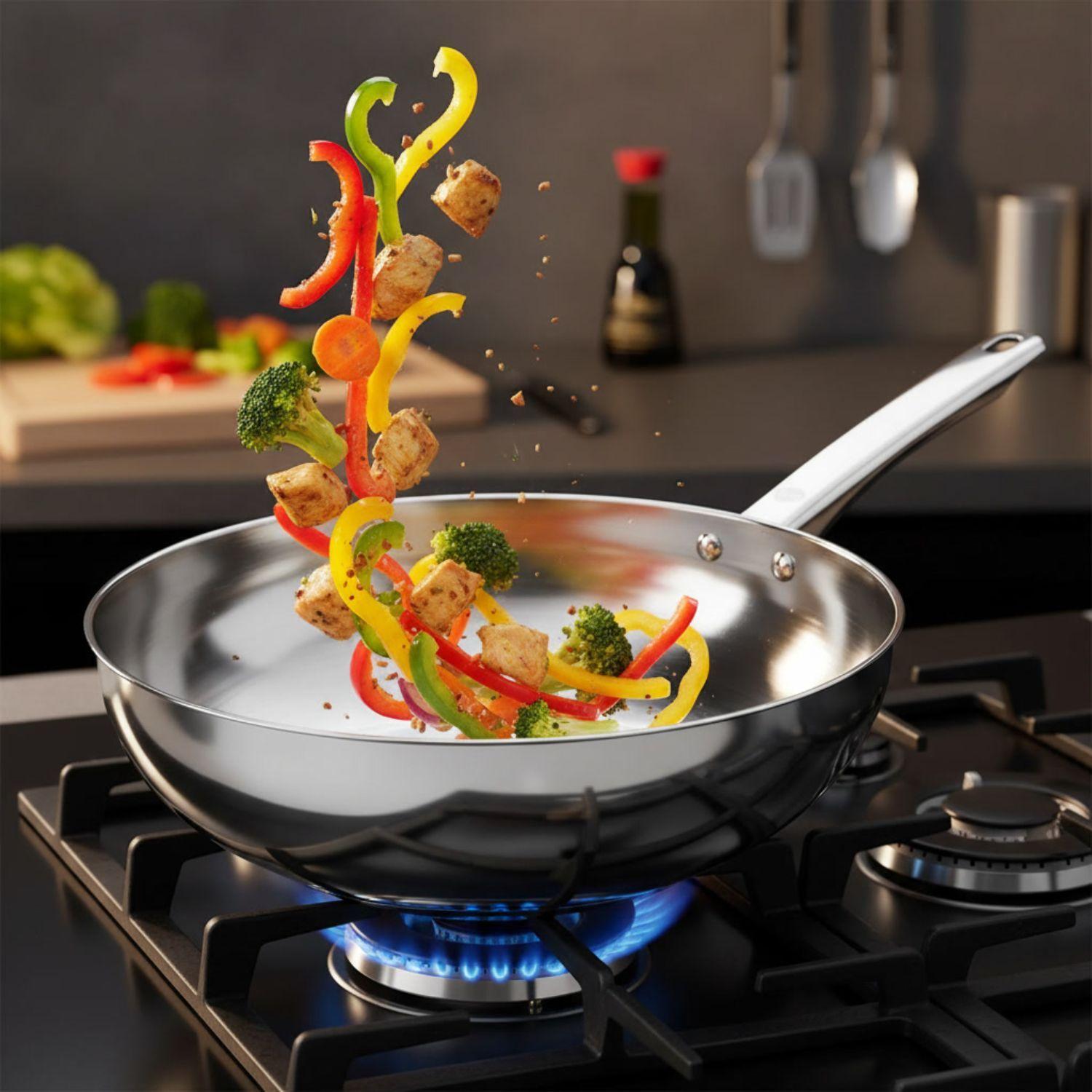 Pack Sarten 20cm + Wok 28cm Acero Inoxidable Umbra Wens-3