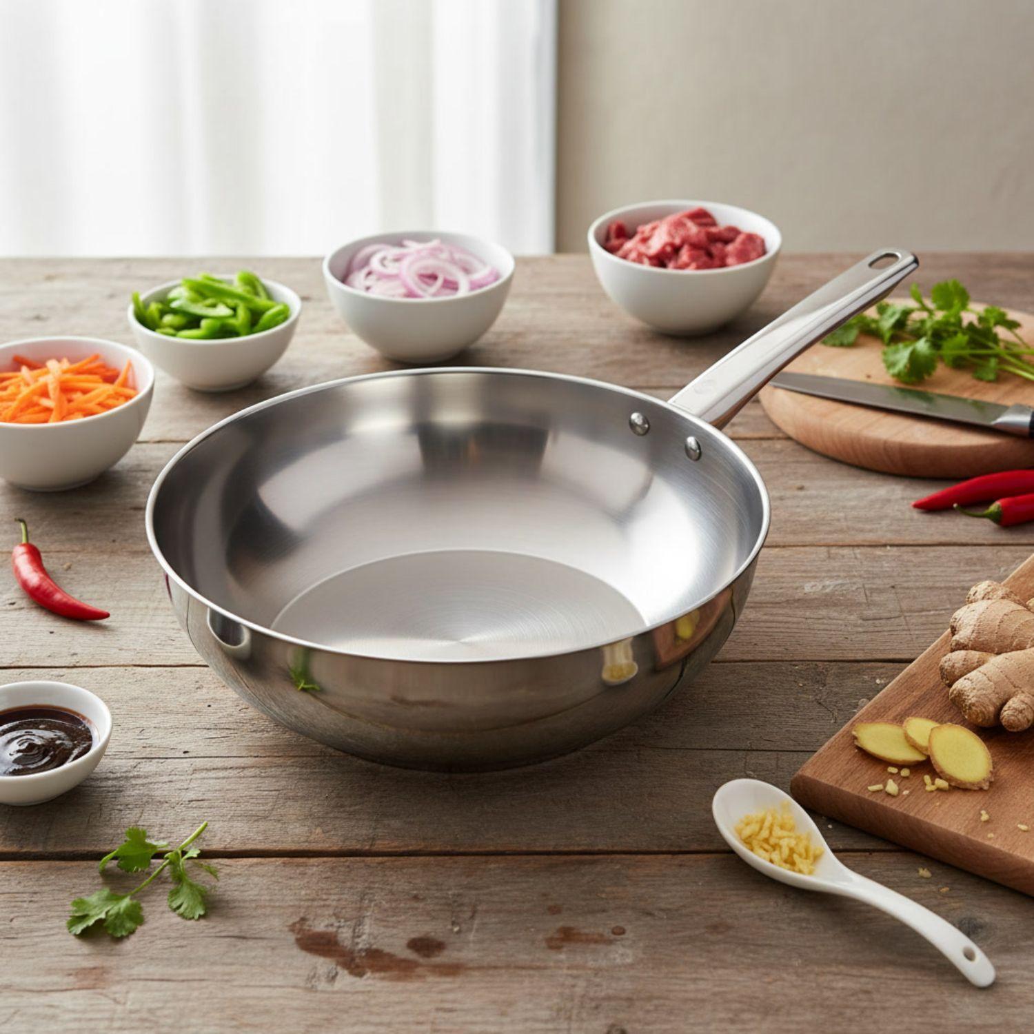 Pack Sarten 20cm + Wok 28cm Acero Inoxidable Umbra Wens-4