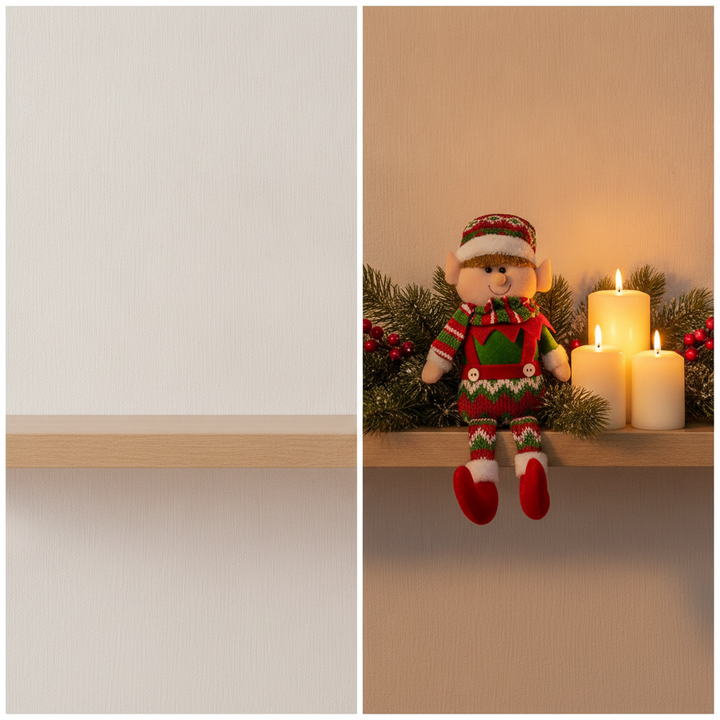 Duende Navideño Peluche Sentado 25cm Decoración Navidad-3
