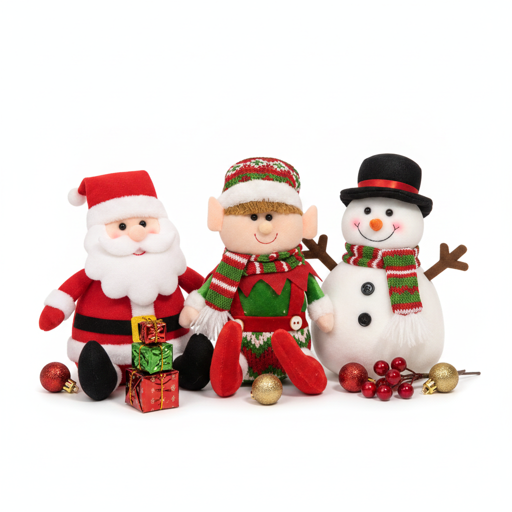 Duende Navideño Peluche Sentado 25cm Decoración Navidad-7