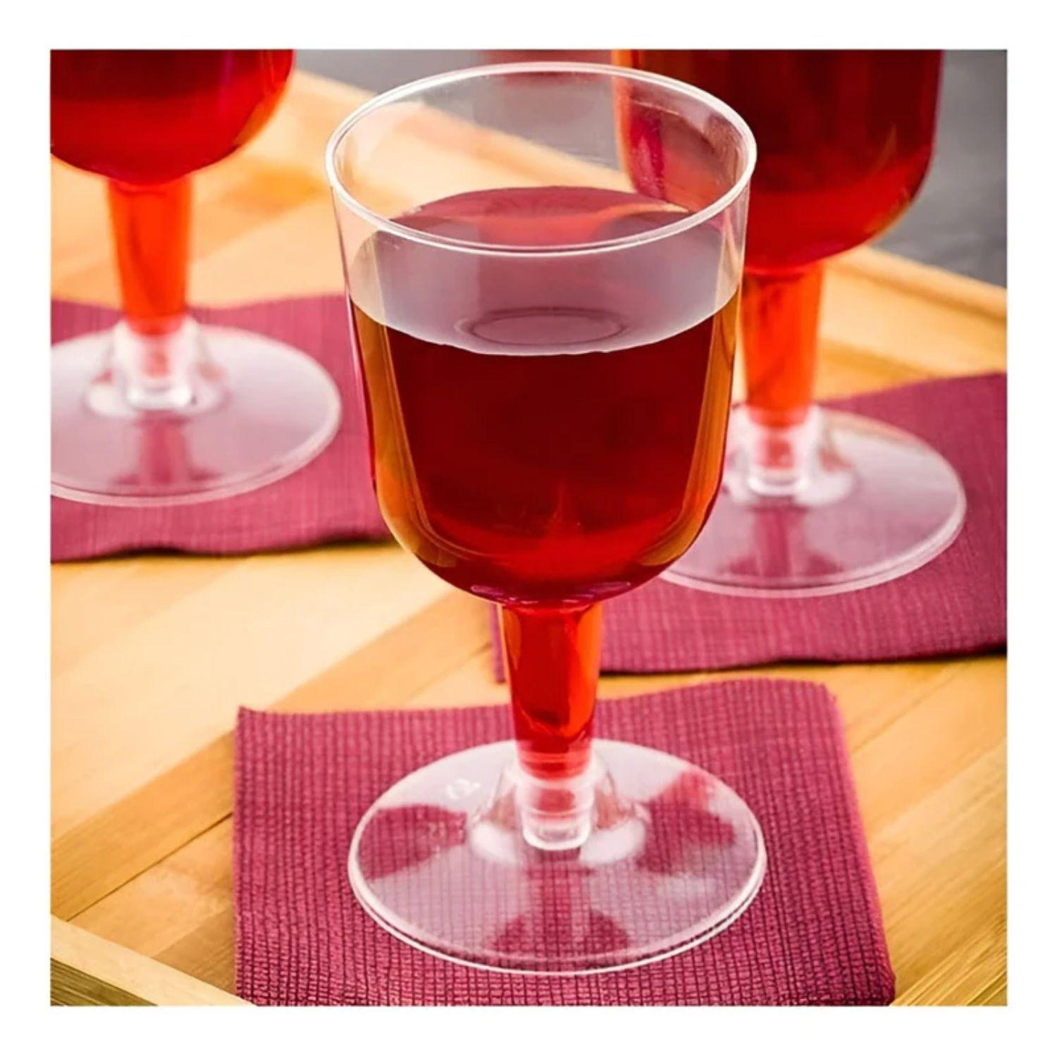 Set 20 Copas Vino Acrilico 177mL Copa 6oz Desechable-3