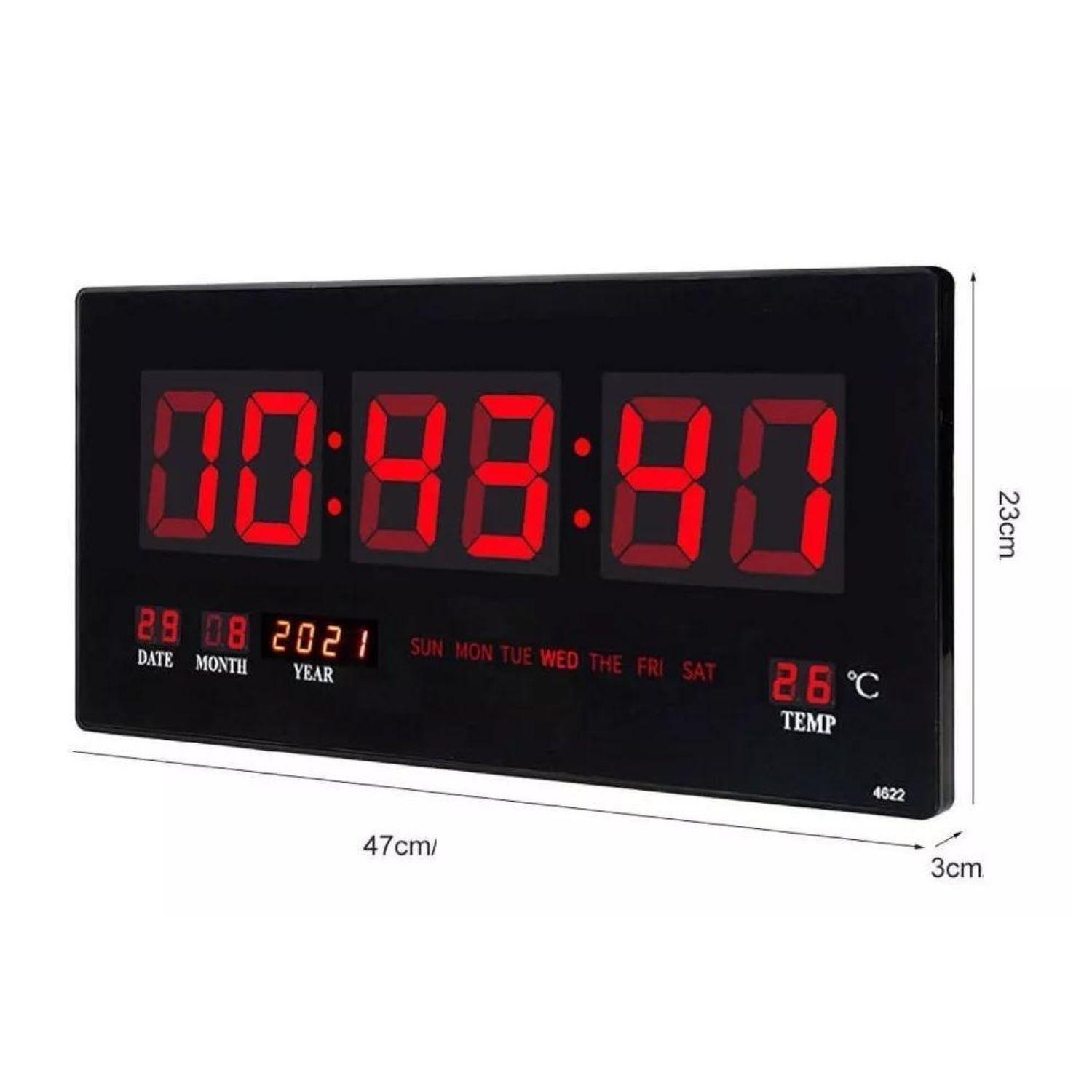 Reloj Digital Pared Led Jh4600 Fecha Temperatura Grande 47cm-3