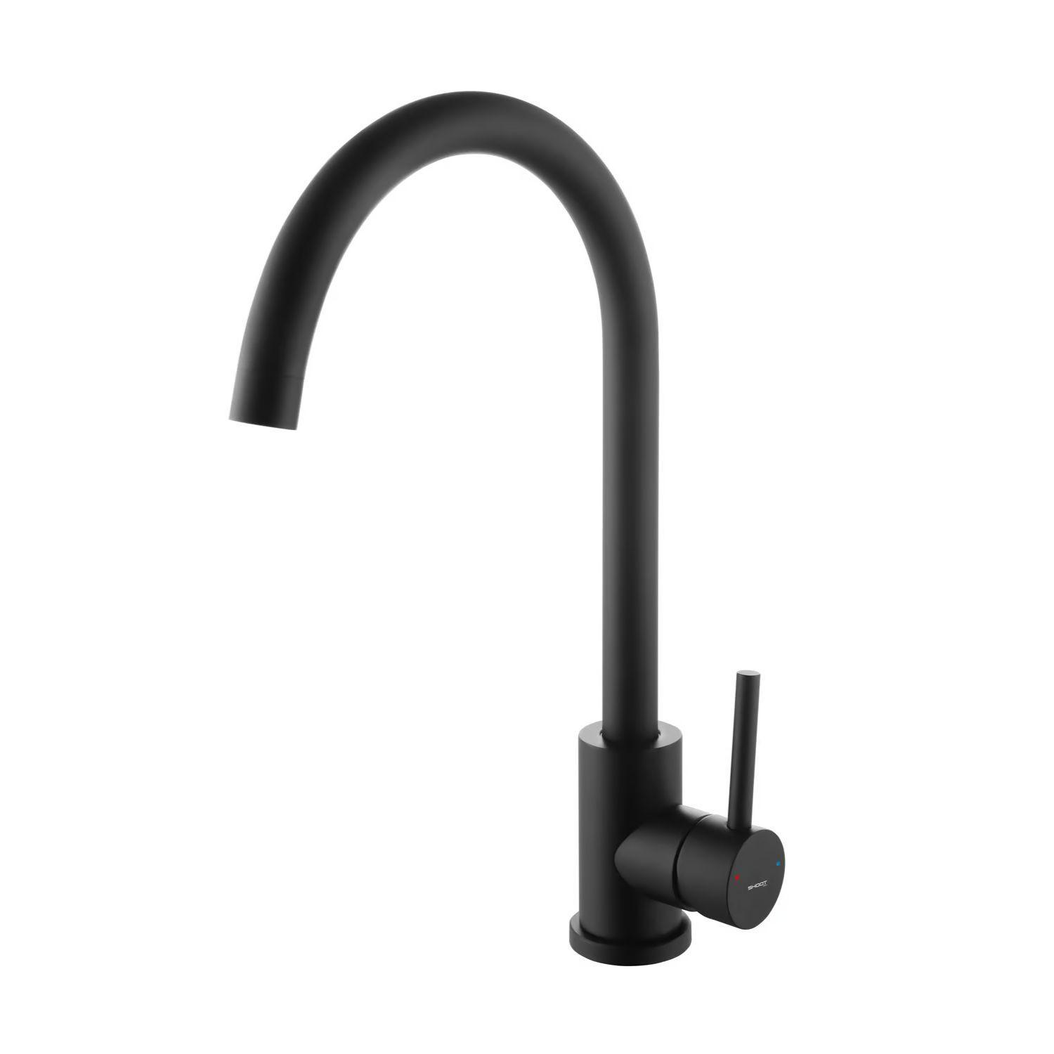 Grifo Cocina Negro Mate Moderno Giratorio Alta Calidad-0