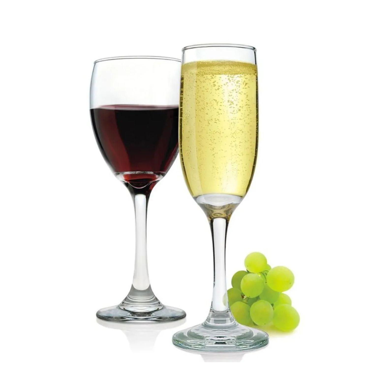 Set 12 Copas Vino Tinto Champagne Versalles Vidrio Cristar-0