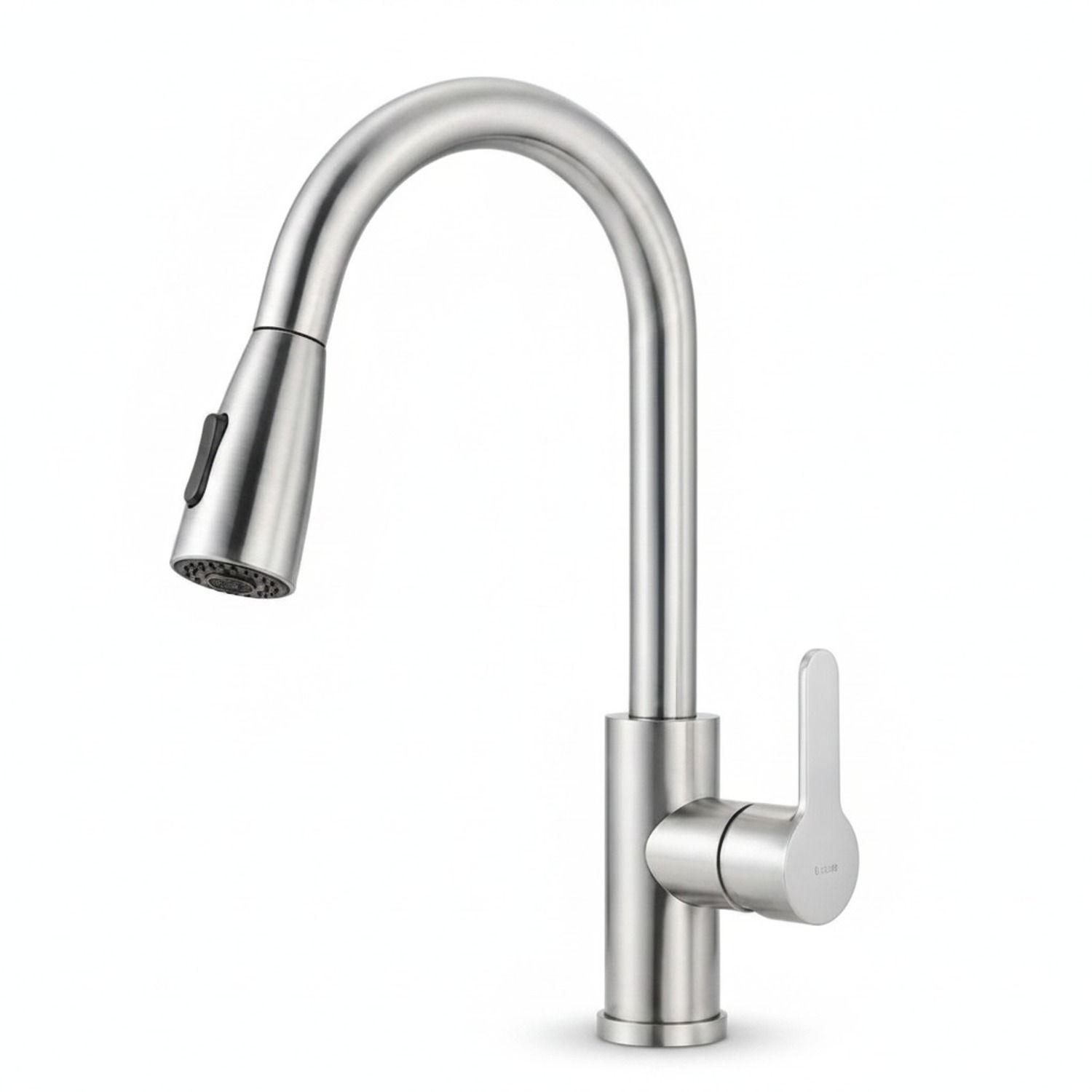Grifo Llave Monomando Lavaplatos Extensible 40cm Plata-0