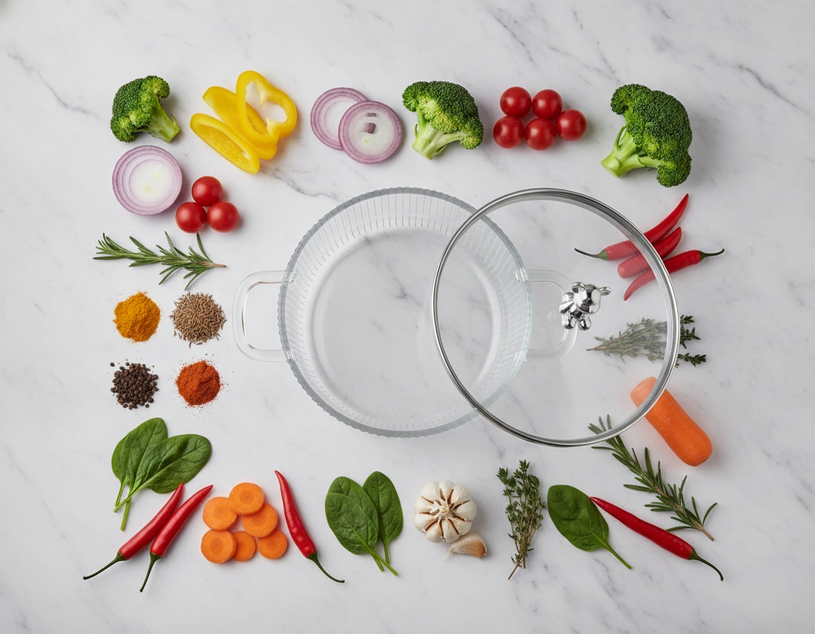Olla Vidrio Borosilicato Resistente 1800mL Tapa  Cocina-4