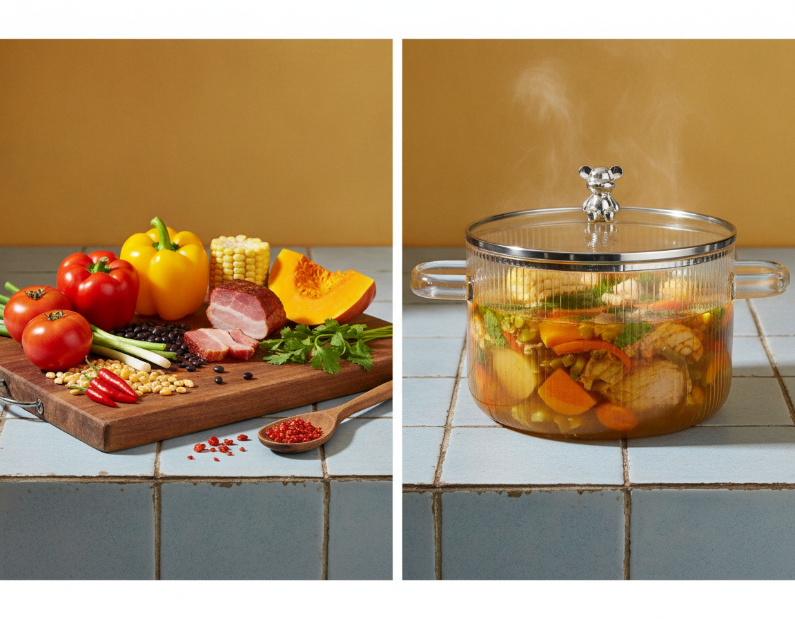 Olla Vidrio Borosilicato Resistente 1800mL Tapa  Cocina-6