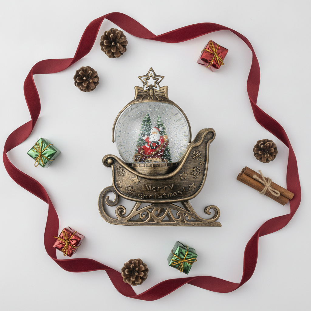 Adorno Navideño Trineo Musical Viejito Pascuero Luz Usb-7