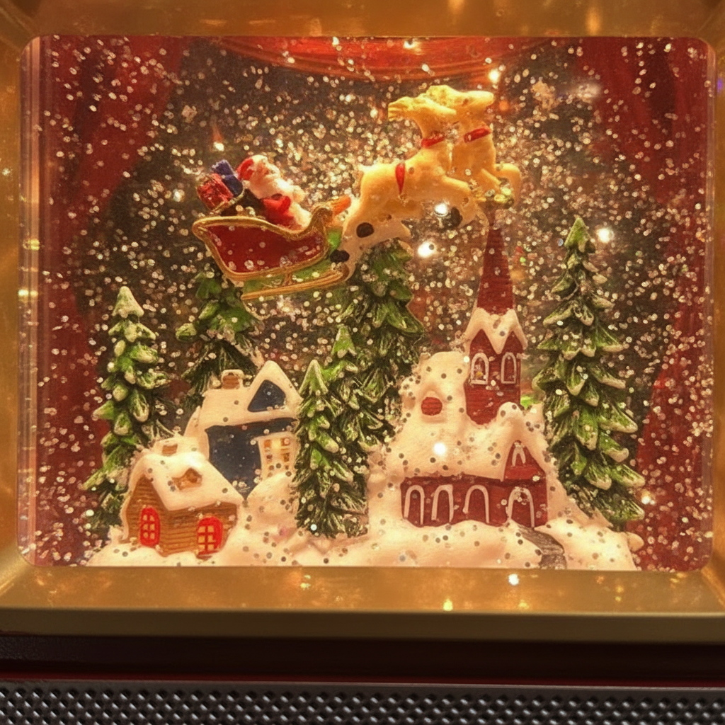 Adorno Navideño TV Retro Viejito Pascuero Musical Usb-2