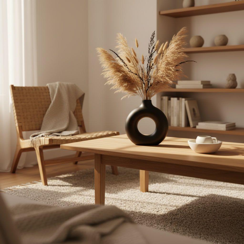 Florero Negro Ceramica Circular Vintage 22cm Decoracion-2