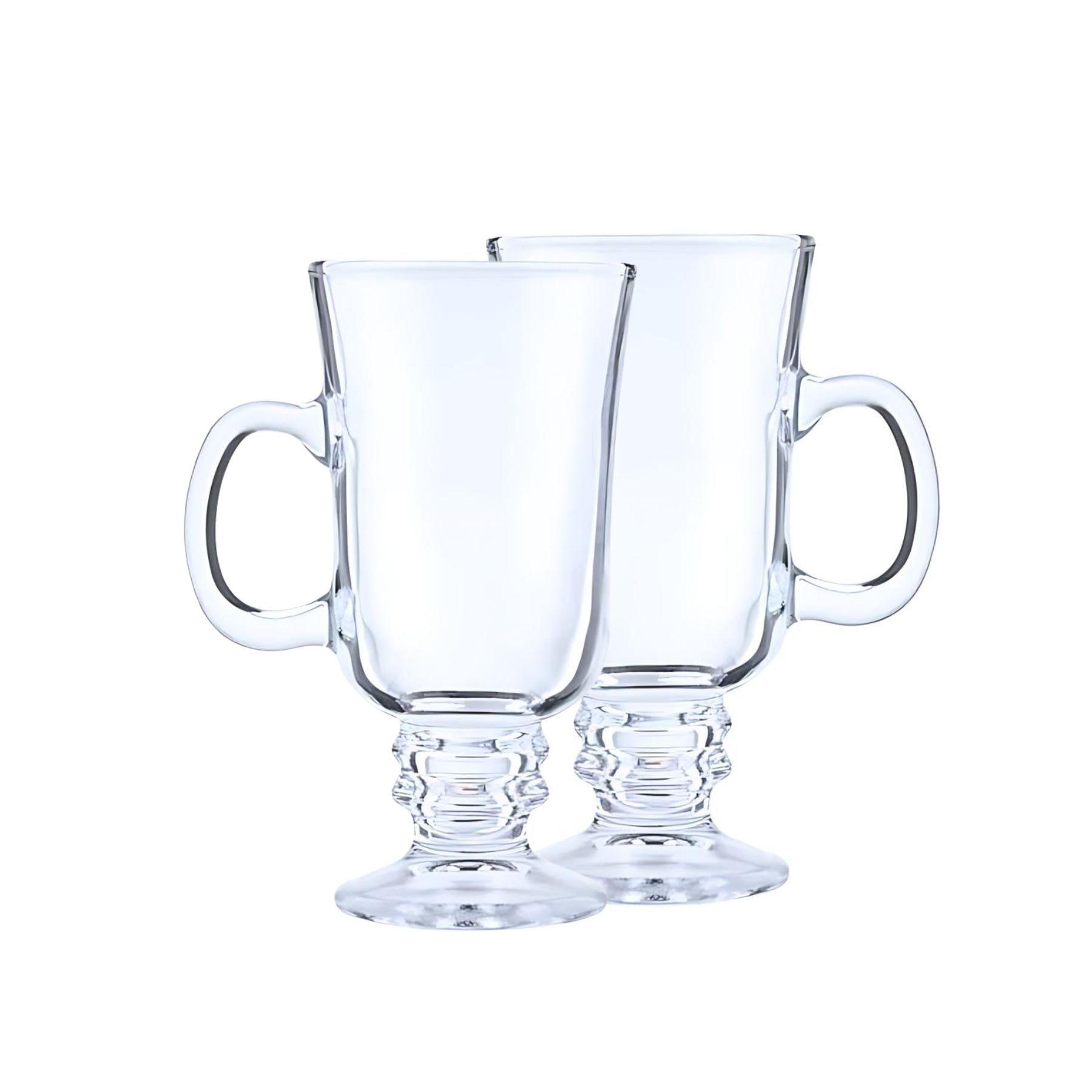 Set 2 Vasos Grande Cafe Cappuccino Vidrio Cristal 230mL Allegra-2