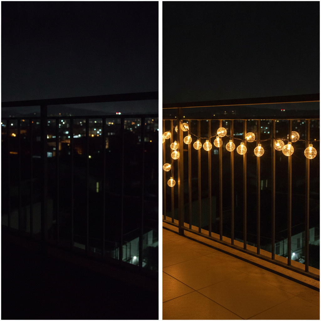 Guirnalda Solar 20 Luces Bolitas Led 6m Luz Cálida Terraza-5