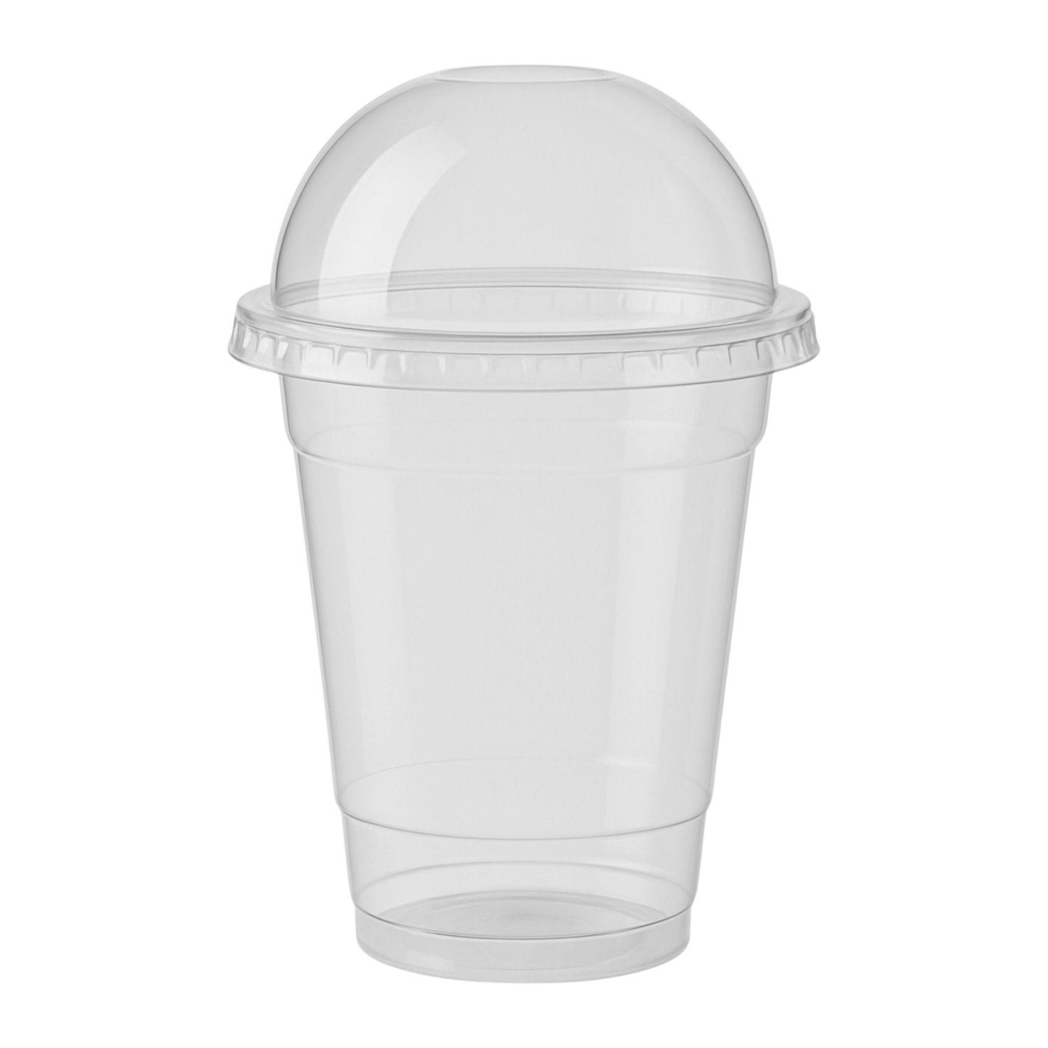 Set 30 Vasos Frappe 12oz Tapa Domo 470mL Plastico PET-2