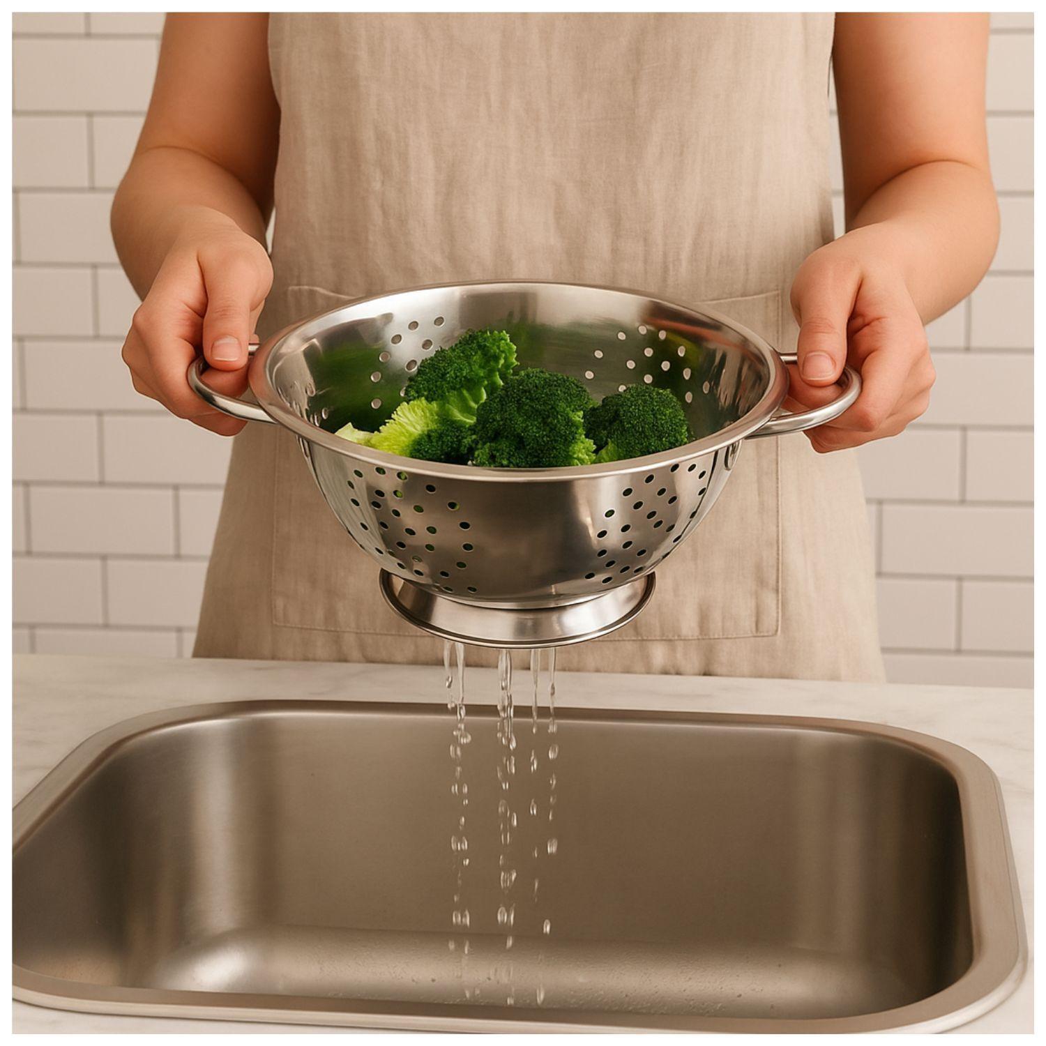 Colador Escurridor De Comida Cuiner Acero Inoxidable 24cm-2