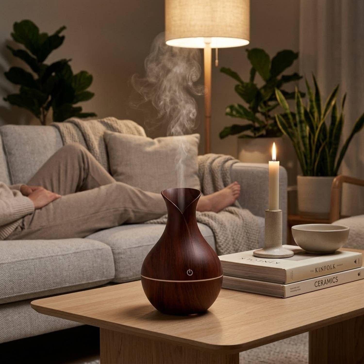 Set 2 Humidificadores Jarro 12 Escencias Aromaticas Marron-4