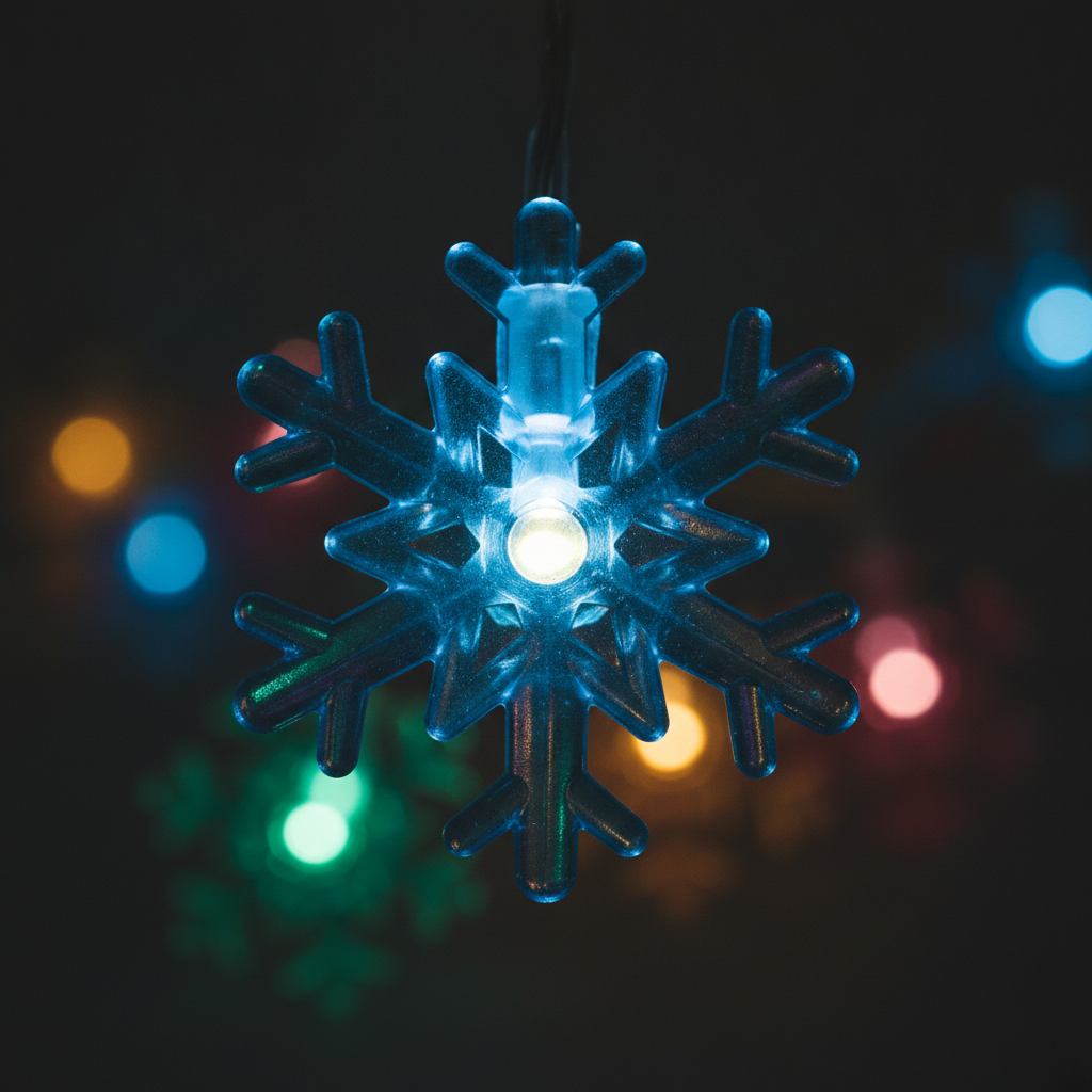 Guirnalda Solar 20 Luces Copo Nieve Led 6m Multicolor Deco-3