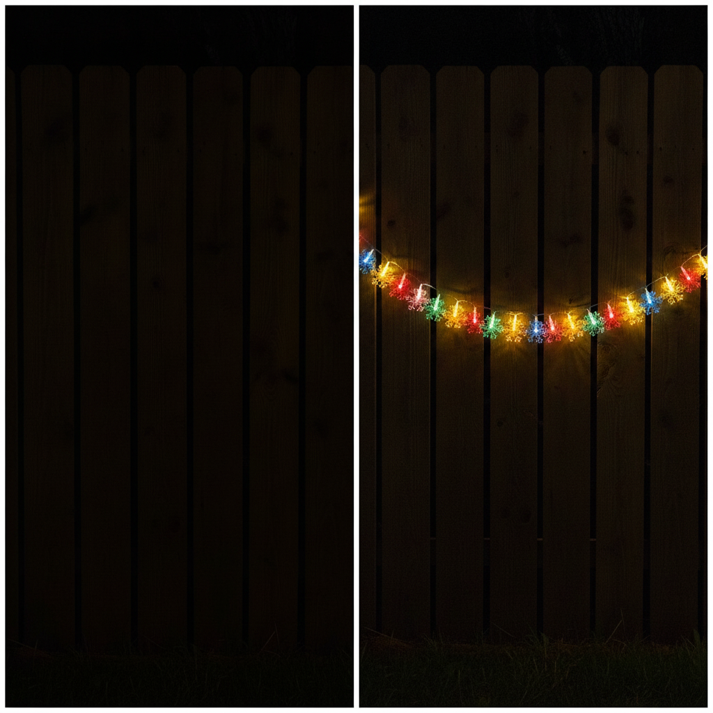 Guirnalda Solar 20 Luces Copo Nieve Led 6m Multicolor Deco-9