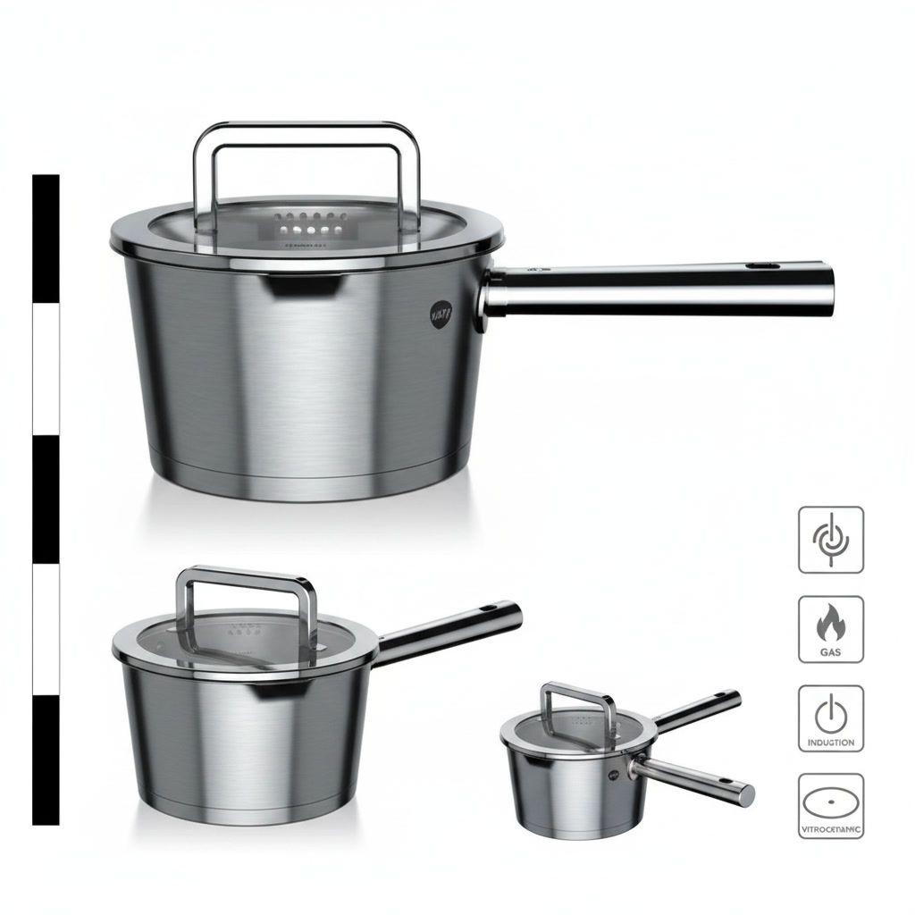 Cazo Acero Inoxidable 16cm Wens Tapa Colador Inducción-3