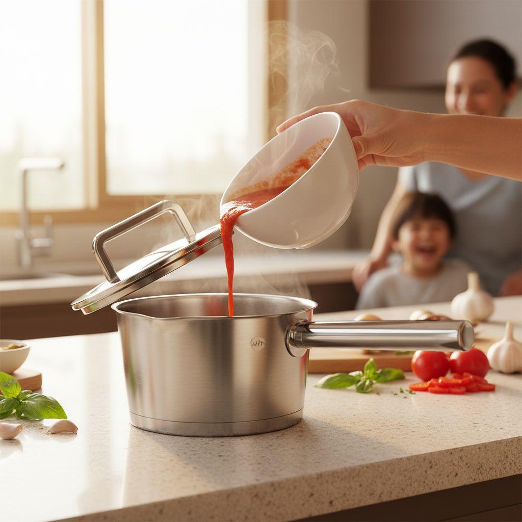 Cazo Acero Inoxidable 16cm Wens Tapa Colador Inducción-5