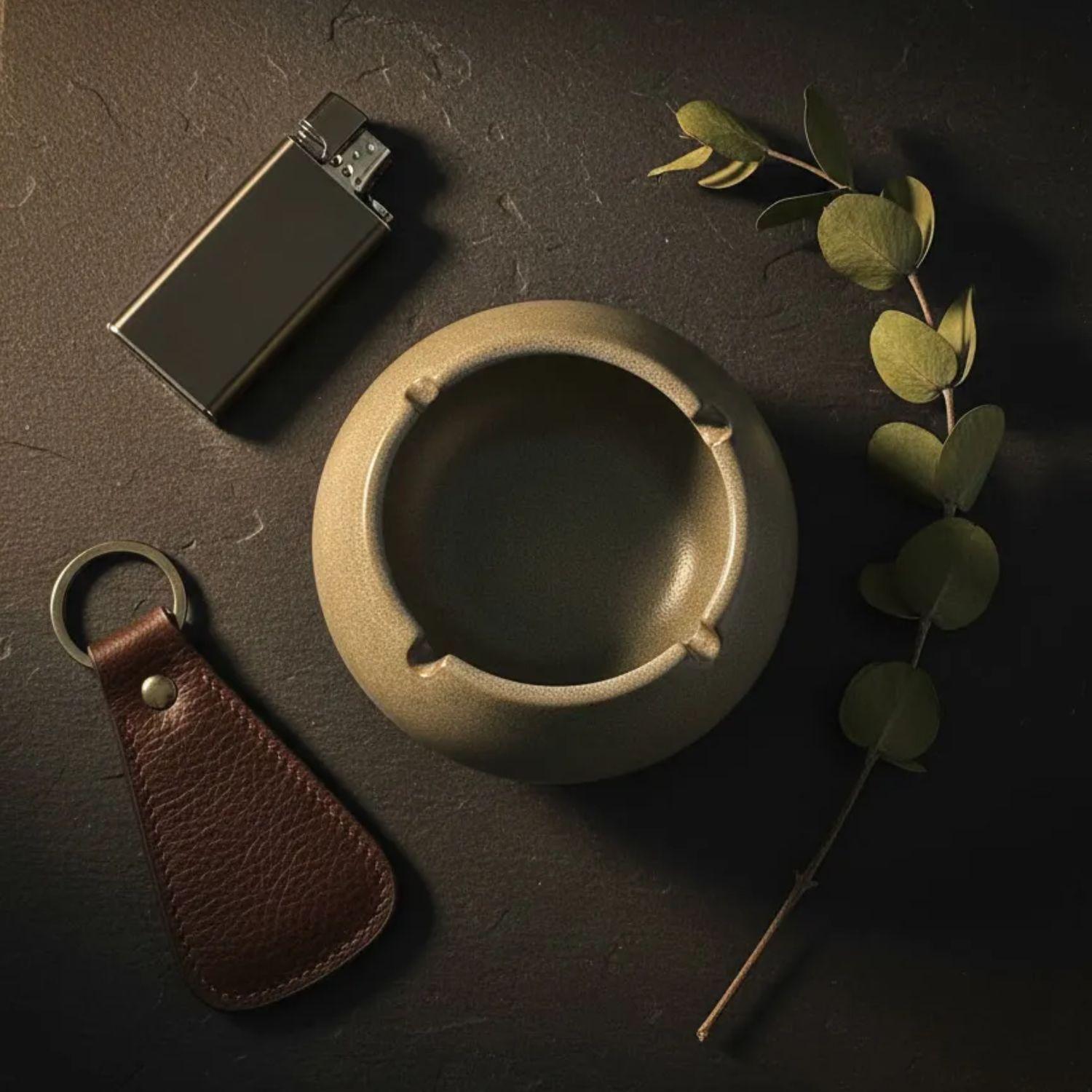 Cenicero Ceramica Redondo Decorativo Mesa Wayu Esférico-5