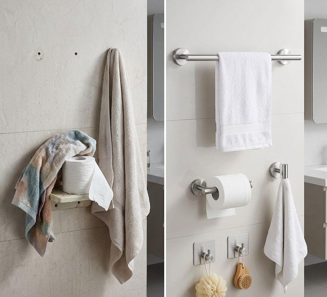 Set Accesorios De Baño 5 Piezas Acero Inoxidable Plata-6