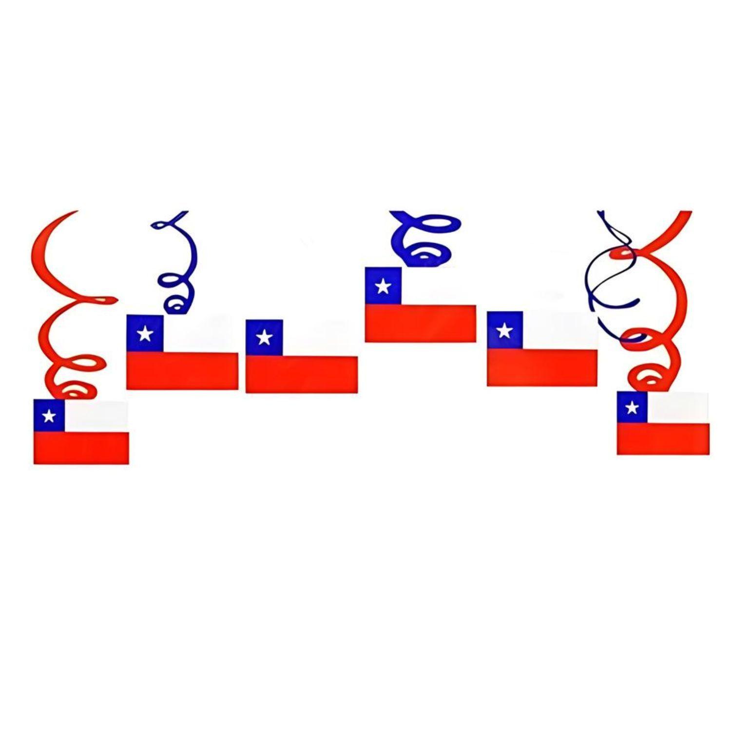 Espirales Colgantes Banderas Chilenas Fiestas Patrias Cotillon-0